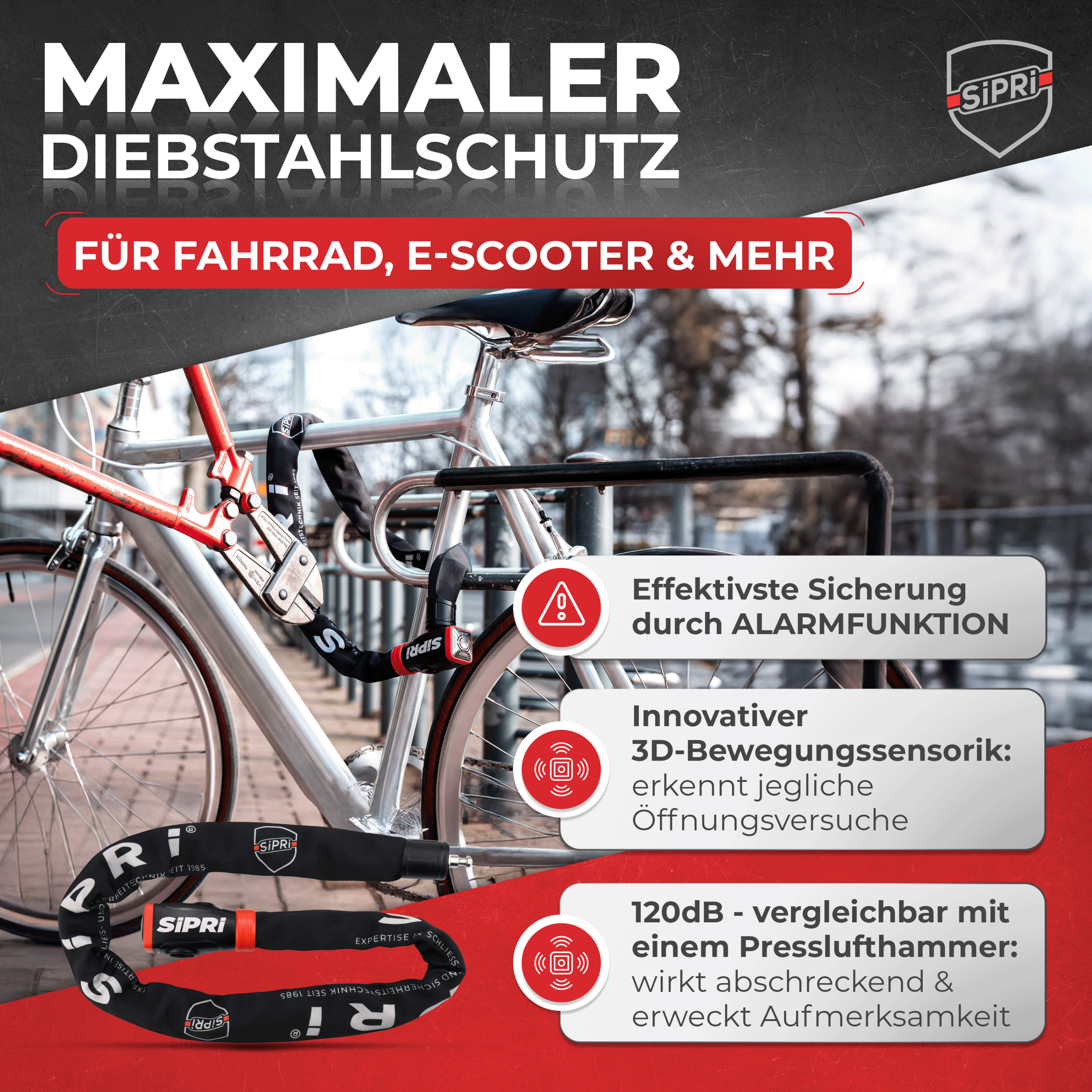 SiPRi® Alarm-Kettenschloss SCL08-120