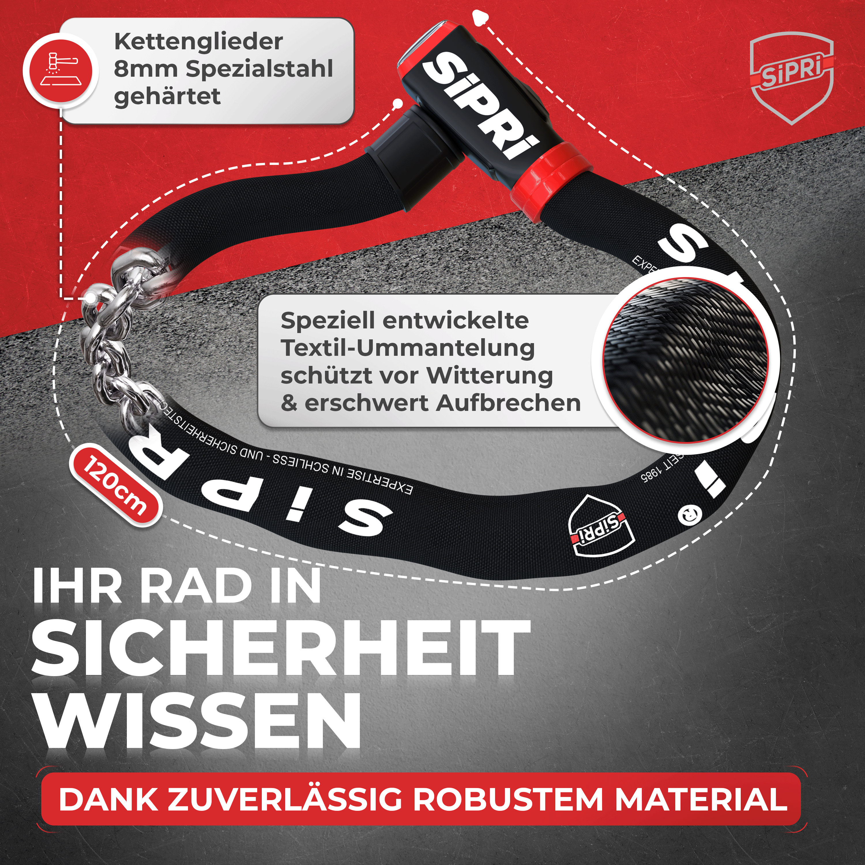 SiPRi® Alarm-Kettenschloss SCL08-120