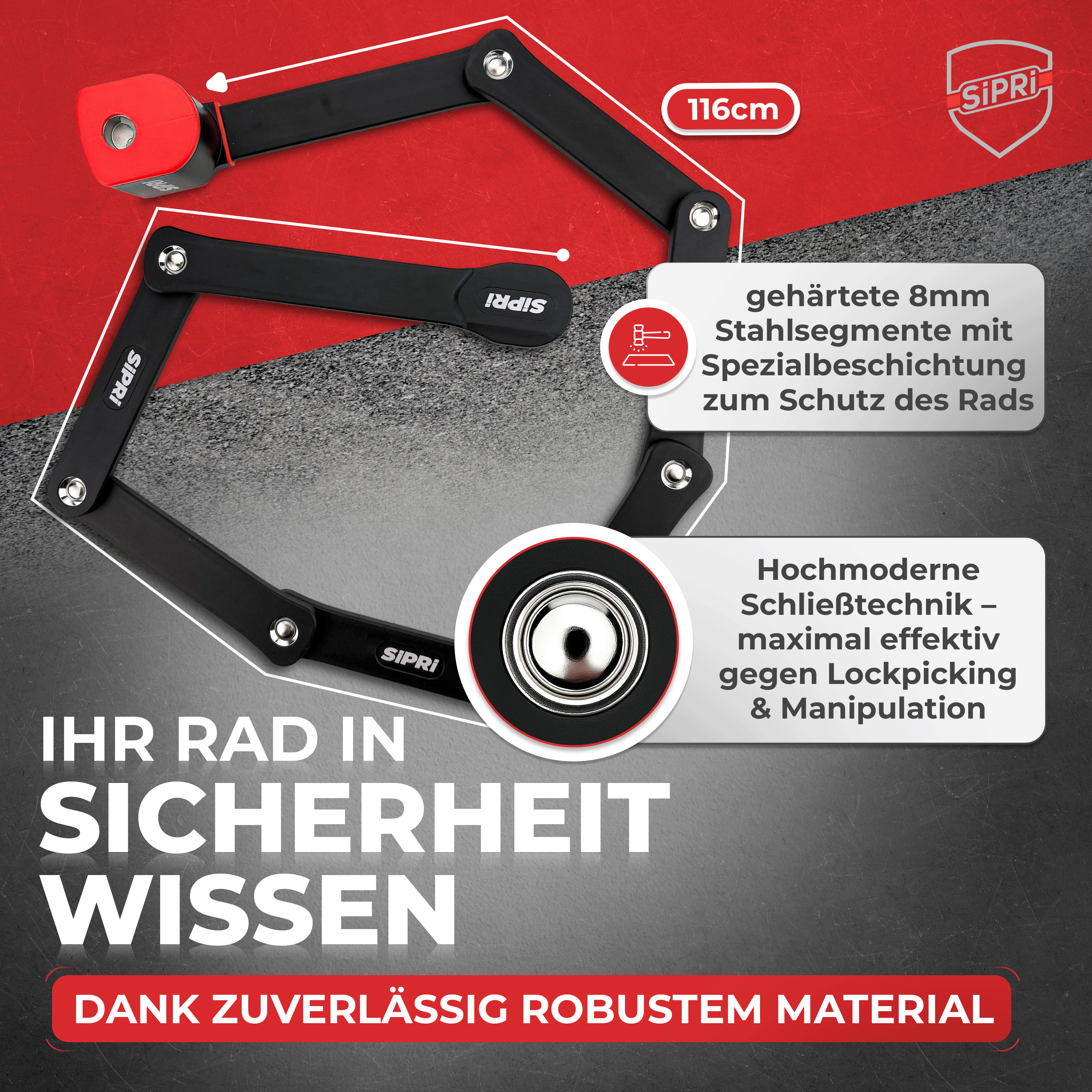 SiPRi® Alarm-Faltschloss SFL-001