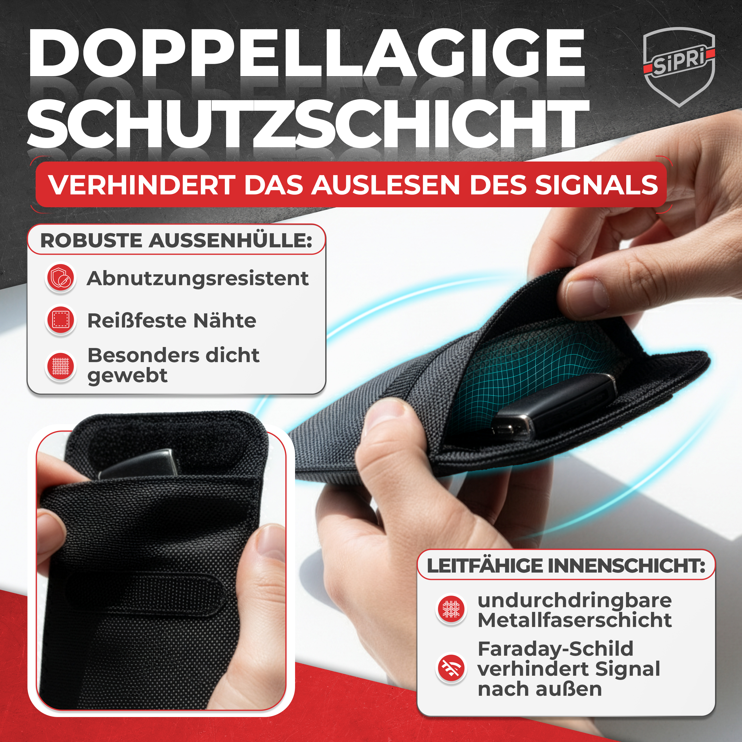 SiPRi® Keysafe | Keyless-Go-Schutzhülle gegen Relay-Attacken