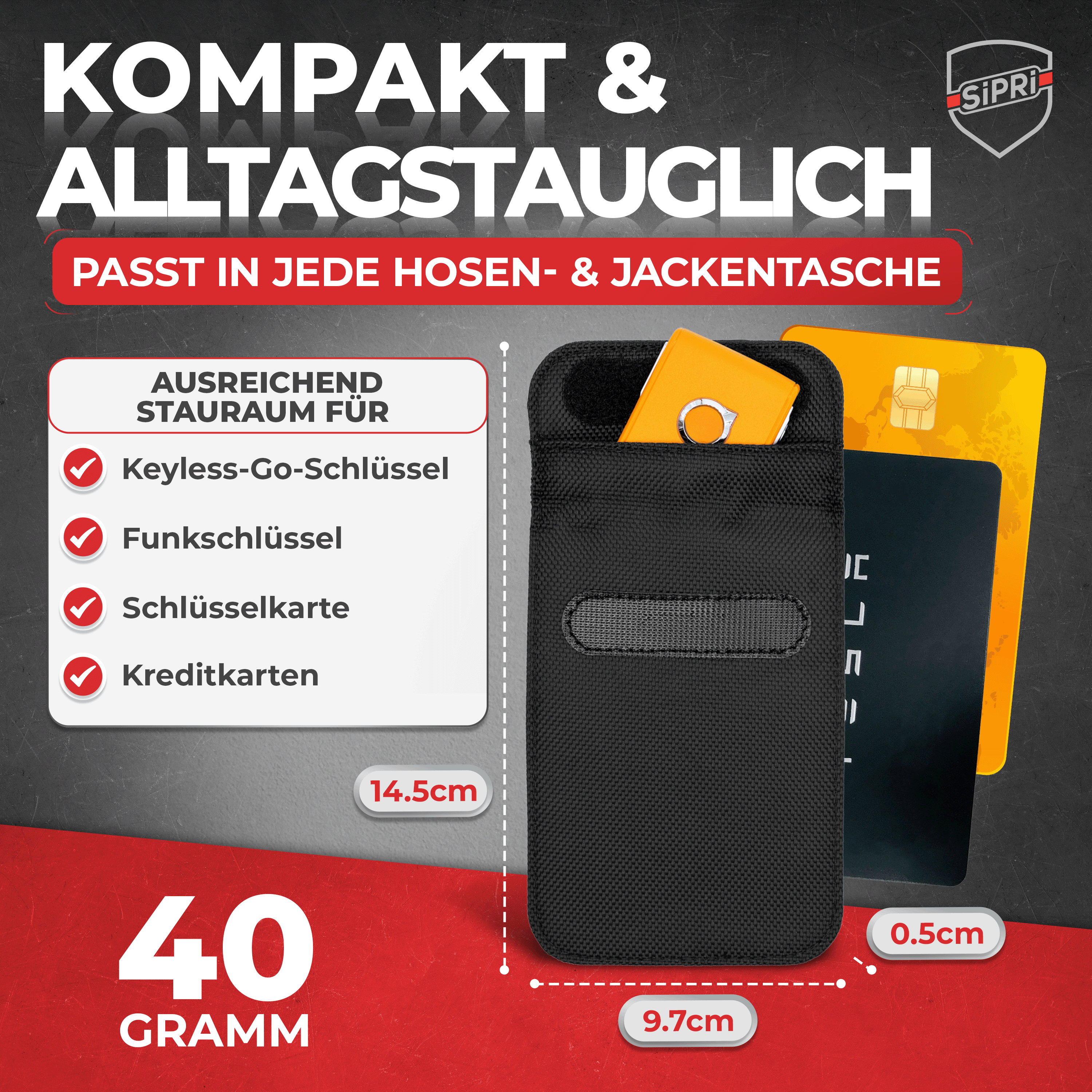 SiPRi® Keysafe | Keyless-Go-Schutzhülle gegen Relay-Attacken