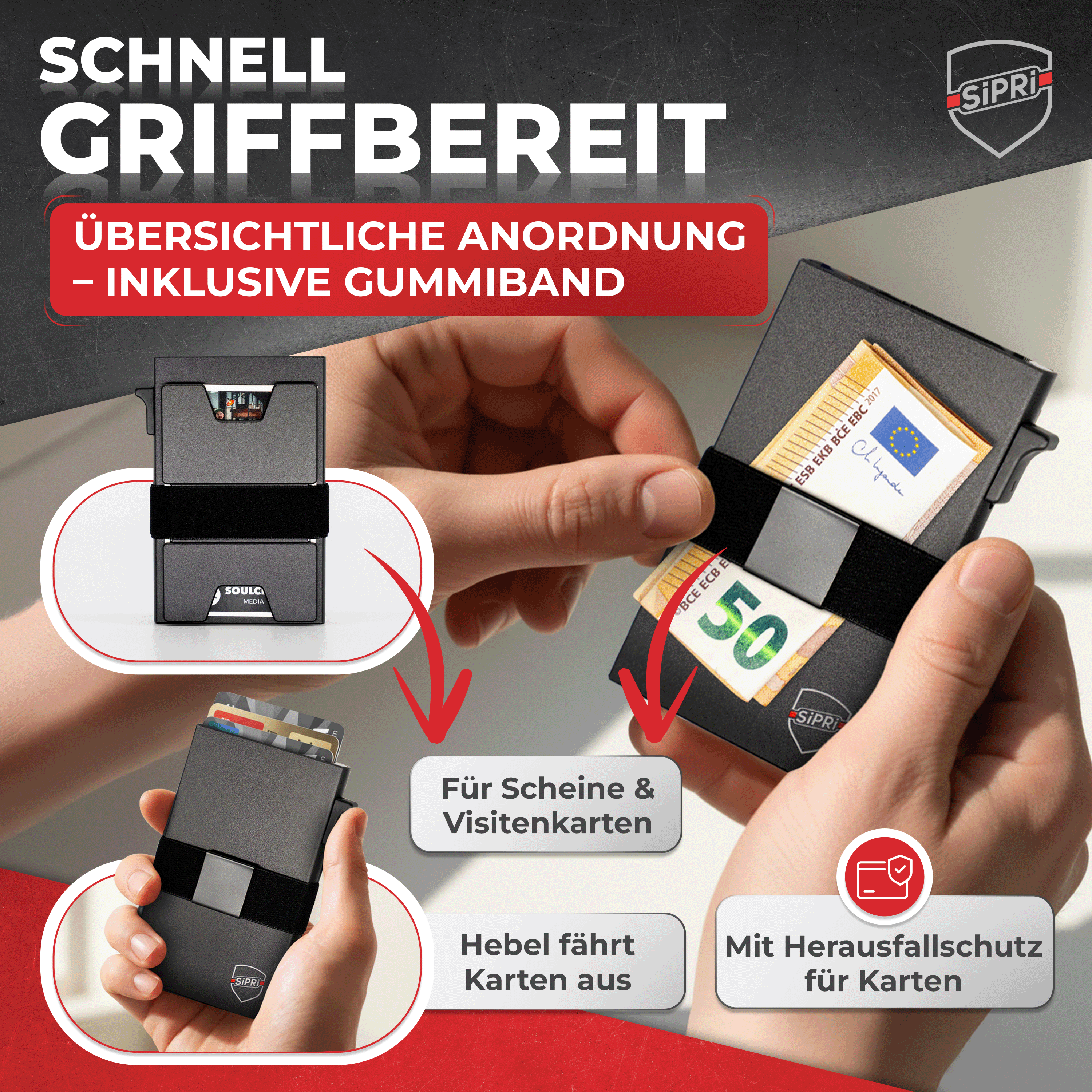 SiPRi® Cardsafe | RFID-Blocker Kartenhalter aus Aluminium