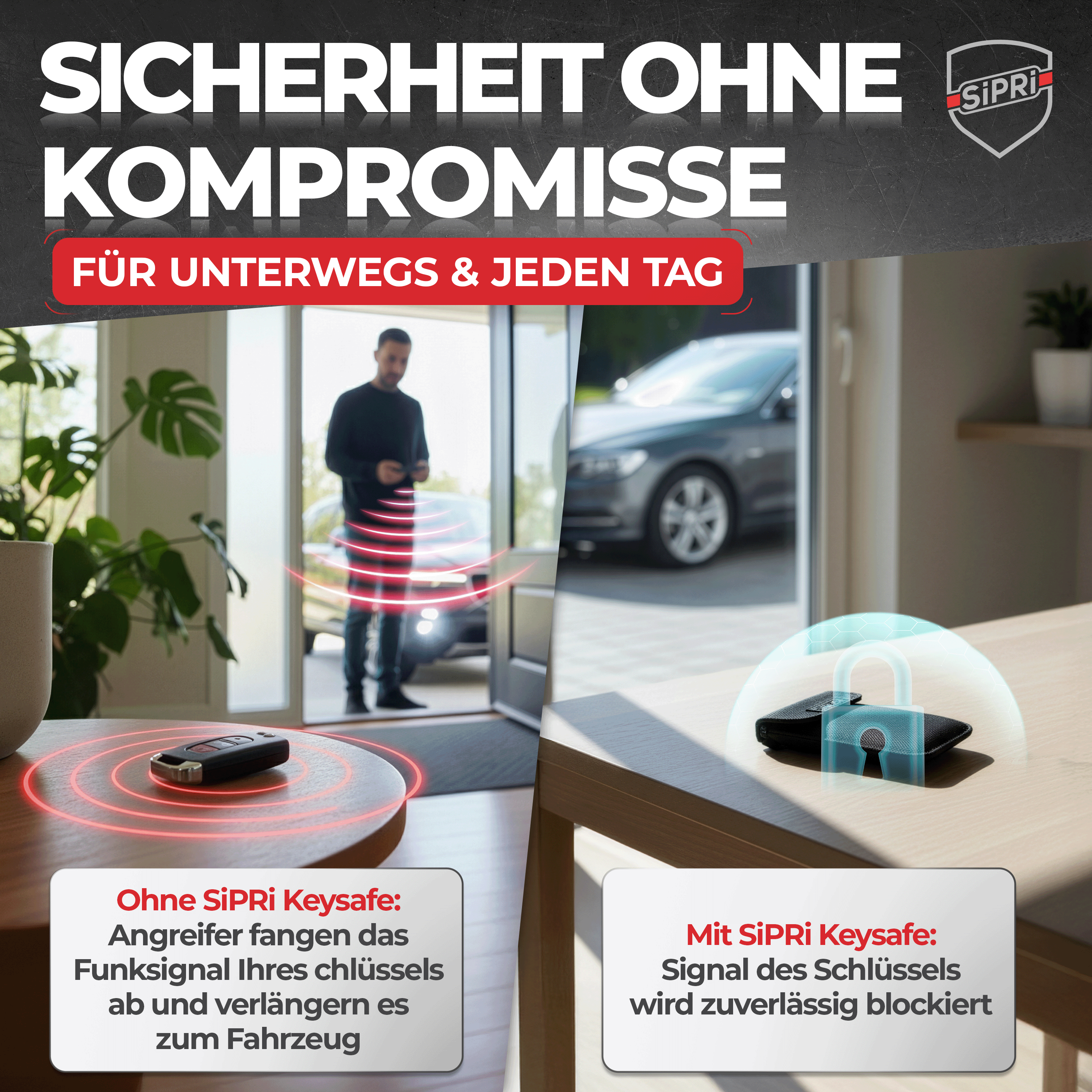 SiPRi® Keysafe | Keyless-Go-Schutzhülle gegen Relay-Attacken
