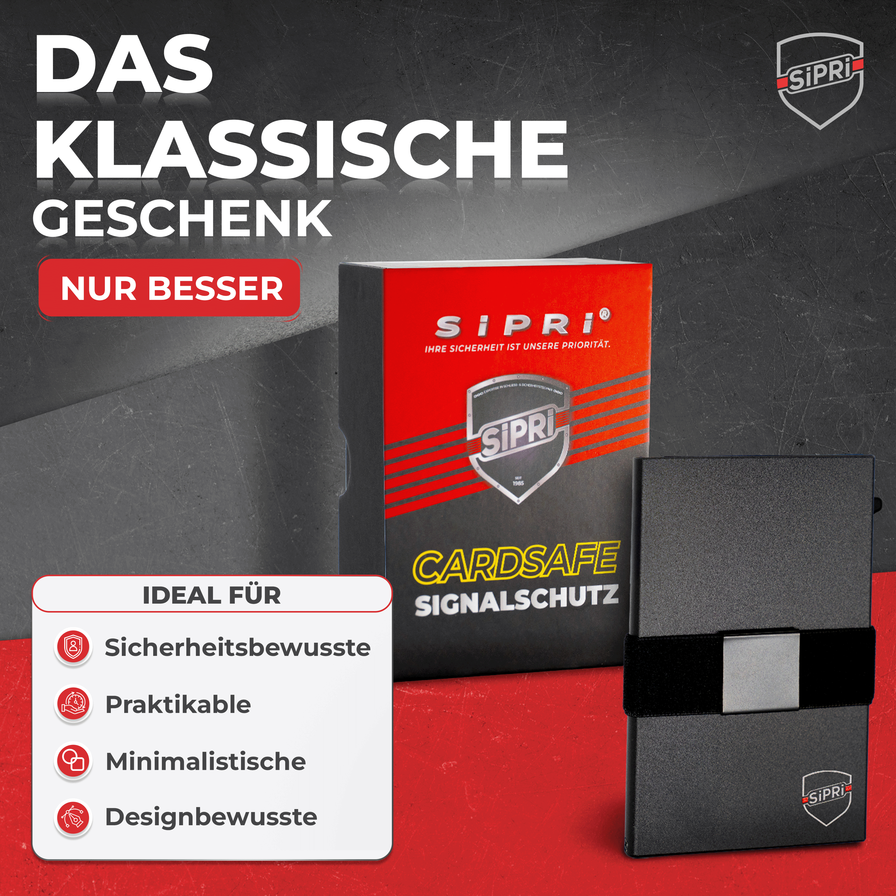 SiPRi® Cardsafe | RFID-Blocker Kartenhalter aus Aluminium
