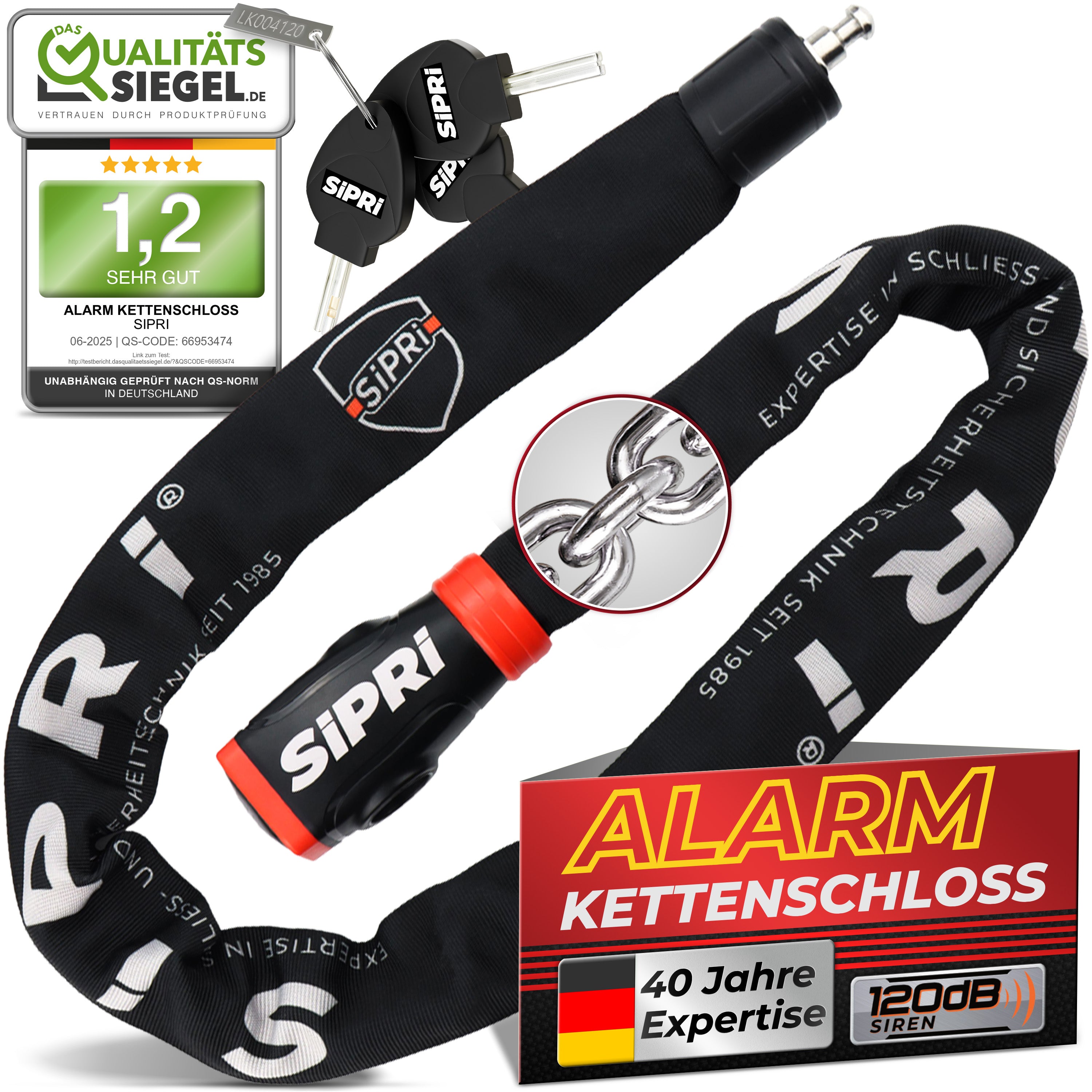 SiPRi® Alarm-Kettenschloss SCL08-120